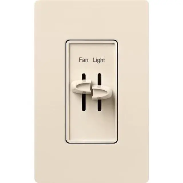 Alt view image 5 of 5 - Lutron Skylark Single pole Slide Fan Control Light Almond 1 pk - Total Qty: 1; Each Pack Qty: 1
