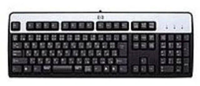 Main image of HP 434820-001 PS2 104 Keys Vista Keyboard - Silver, Black