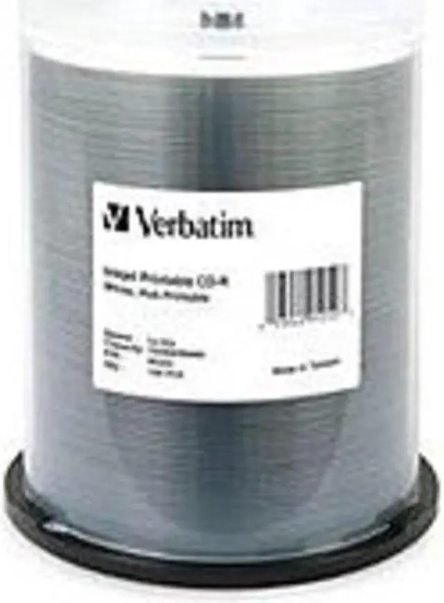 Alt view image 2 of 7 - Verbatim CD-R 700MB 52X White Inkjet Printable, Hub Printable - 100pk Spindle