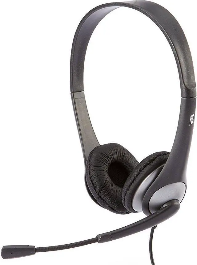 Alt view image 3 of 4 - Cyber Acoustics AC-201 3.5mm Binaural Headset with Boom Mic Microphone
