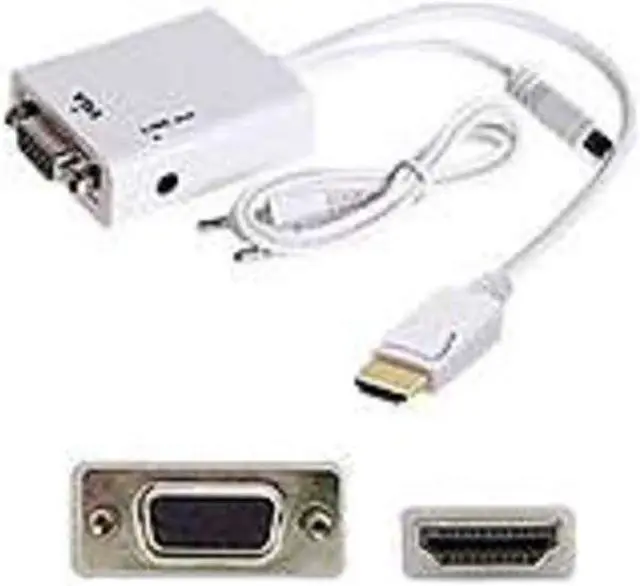 Alt view image 2 of 9 - Addon Hdmi Male To Vga Female Black Adapter Cable With 3.5Mm Audio And Micro Usb Ports