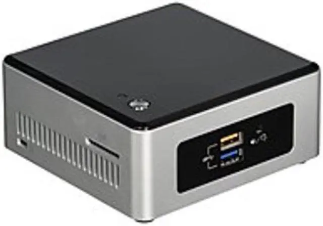 Main image of Intel NUC5CPYH Desktop Computer - Intel Celeron N3050 1.60 GHz DDR3L SDRAM - Mini PC - Silver, Black - Intel HD Graphics Graphics - Wireless LAN - Bluetooth - HDMI - 6 x Total USB Port(s) - ...