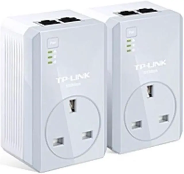 Alt view image 9 of 20 - TP-Link TL-PA4020P KIT AV500 2-Port Powerline Adapter with AC Pass Through Starter Kit