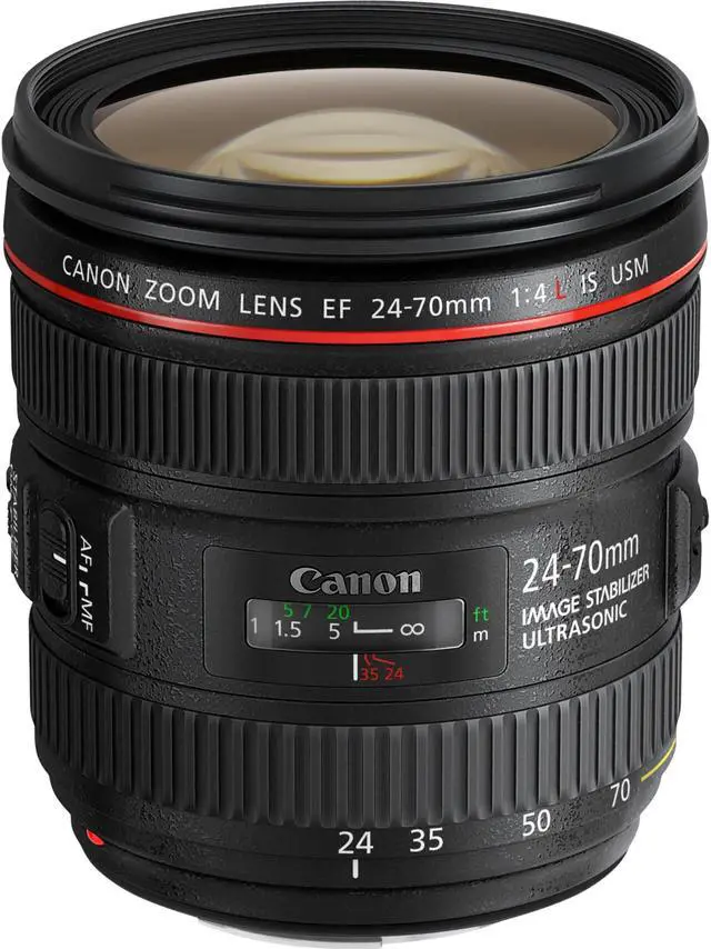 Main image of Canon - 24 mm to 70 mm - f/4 - Zoom Lens for Canon EF/EF-S - 77 mm Attachment - 0.70x Magnification - 2.9x Optical Zoom - Optical IS - USM - 3.3"Diameter