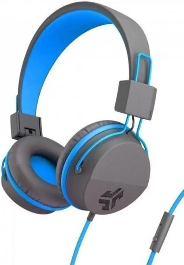 Alt view image 5 of 8 - JLAB Gray/Blue NEONHP-GRYBLU-BOX Neon On Ear Headphones with Universal Mic