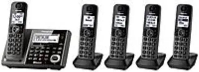 Alt view image 2 of 5 - Panasonic KX-TG585SK DECT 6.0 Link2Cell Cordless Phone with Answering System - 5 Handsets - Black