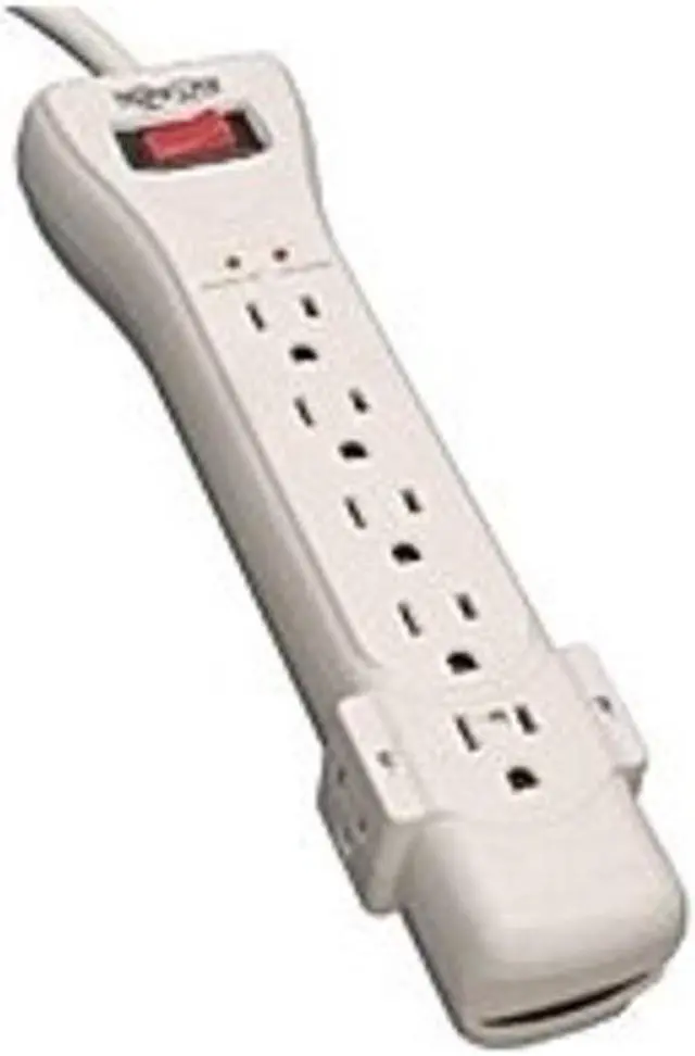 Alt view image 5 of 20 - Eaton Tripp Lite Series Protect It! 7-Outlet Surge Protector, 7 ft. Cord with Right-Angle Plug, 2160 Joules, Diagnostic LEDs, Light Gray Housing - 7 x NEMA 5-15R - 1800 VA - 2160 J - 120 V AC Input - 120 V AC Output - 7 ft