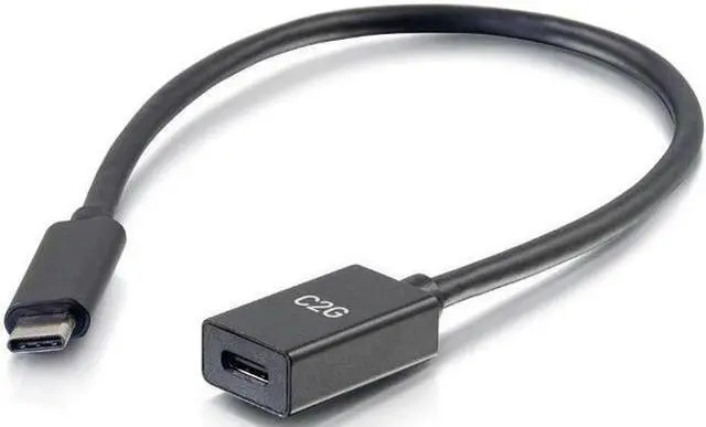 Alt view image 2 of 8 - C2G 28657 1FT USB-C TO C 3.1 (GEN 2) MALE TO FEMALE EXTENSION CABLE (10GBPS)