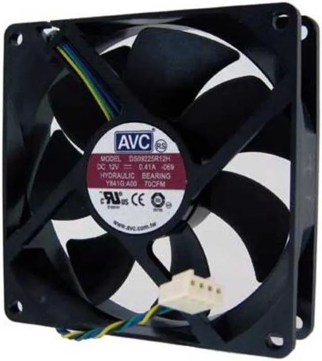 Main image of AVC P035 DS09225R12H 12 V 4-Pin .14 A Hydraulic Bearing CPU Cooler - Black