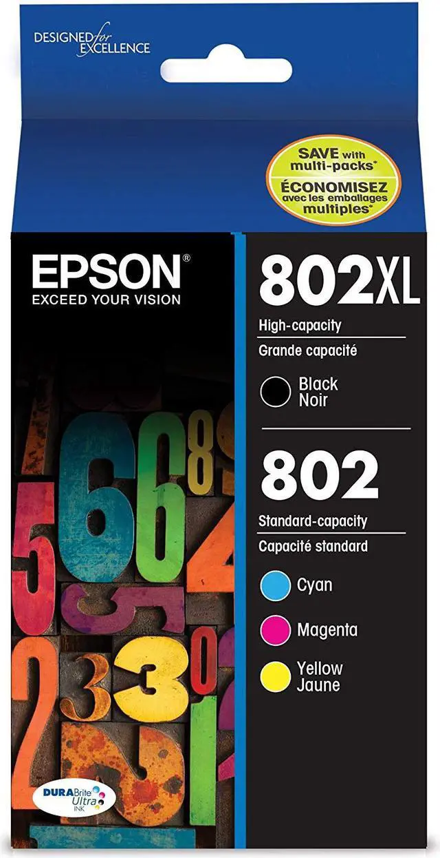 Alt view image 6 of 14 - Epson DURABrite Ultra 802XL Original Ink Cartridge Combo Pack - B/C/M/Y