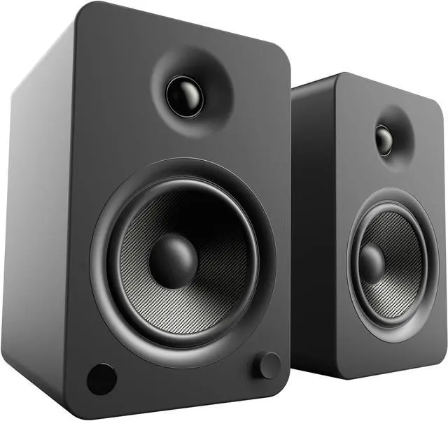 Alt view image 5 of 13 - Kanto YU6 Powered Bookshelf Speakers with Built-In Bluetooth - Pair (Matte Black)