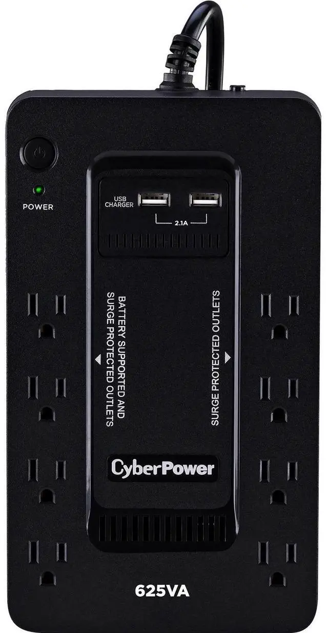 Alt view image 8 of 20 - CyberPower ST625U Standby UPS Systems - 625VA/360W, 120 VAC, NEMA 5-15P, Compact, 8 Outlets, PowerPanel