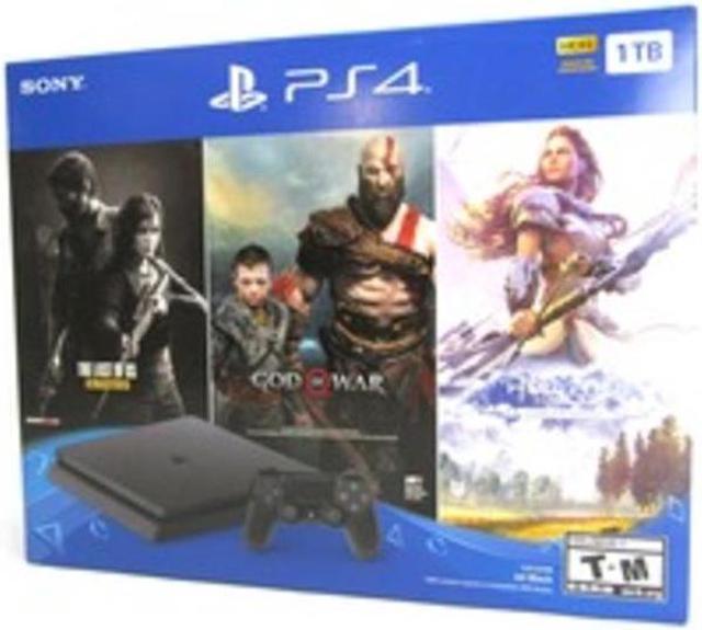 PlayStation 4 1TB HDD solo en consola Playstation PS4 Slim Bundle con tres  juegos: The Last of Us, God of War, Horizon Zero Dawn 1TB HDD Dualshock 4