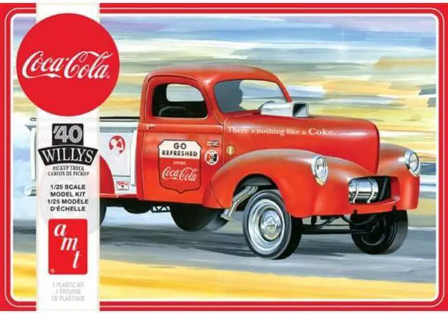 Alt view image 2 of 9 - AMT AMT1145M Skill 3 Model Kit 1940 Willys Gasser Pickup Truck Coca-Cola 1 by 25 Scale Model