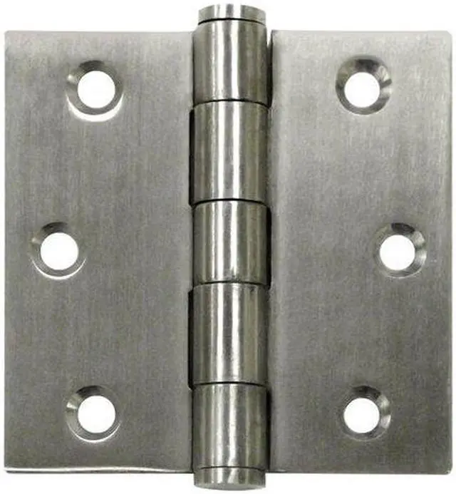 Main image of Deltana SS35U32D 3.5" x 3.5" Stainless Steel Square Corner Plain Bearing Mortise Hinge - Pair, Satin Stainless Steel