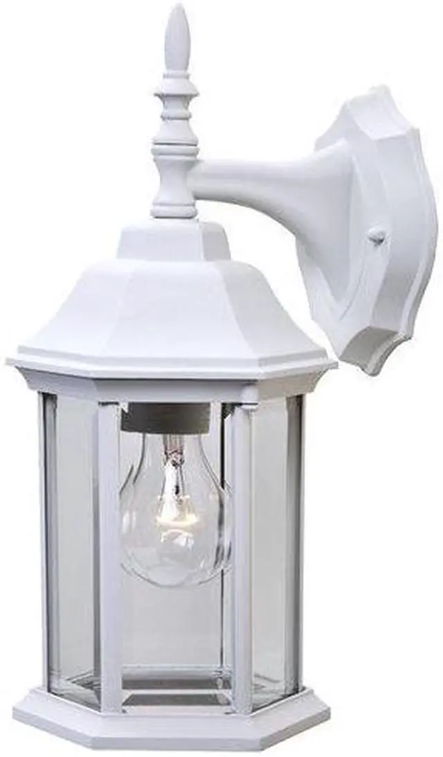 Main image of Acclaim Lighting 5182TW Craftsman 2 1 Light 13" Height Outdoor Wall Sconce, Textured White / Clear Beveled Glass