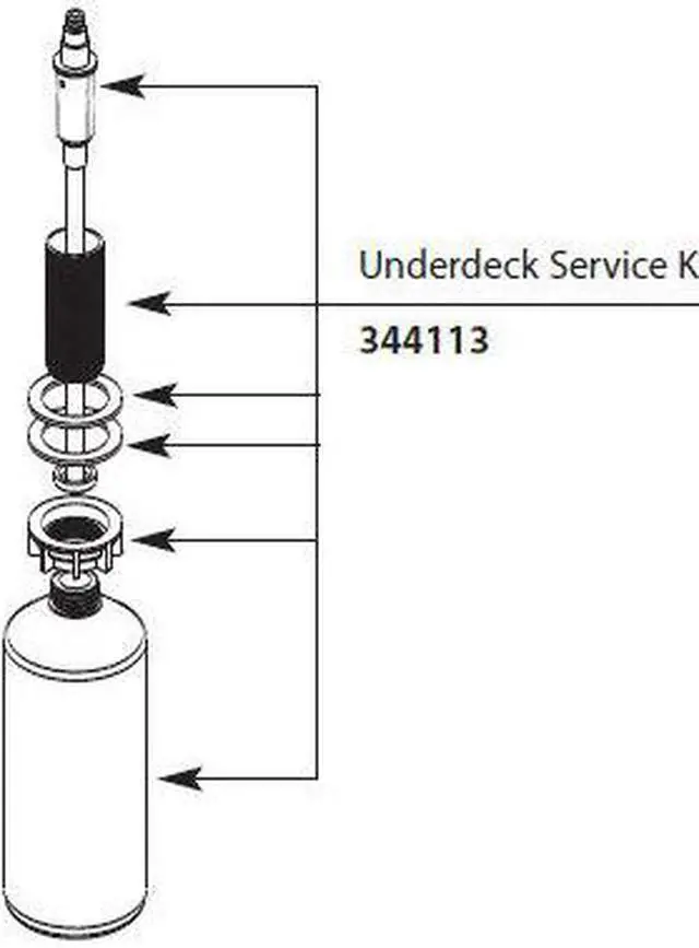 Main image of Moen 344113 Soap/Lotion Dispenser Underdeck Service Kit Less Dispenser Head, Chrome