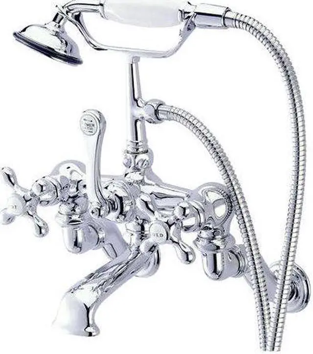 Main image of Kingston Brass Cc464T1 Clawfoot Tub Filler With Hand Shower - Polished Chrome Finish