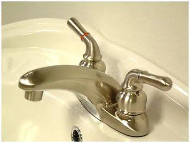 Main image of Two Handle 4" Centerset Lavatory Faucet in Satin Nickel by Kingston Brass