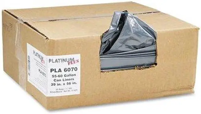Alt view image 2 of 8 - Platinum Plus Can Liner Super Hexene Resin 55-60gal 1.55 Mil 39 x 56 50/Carton
