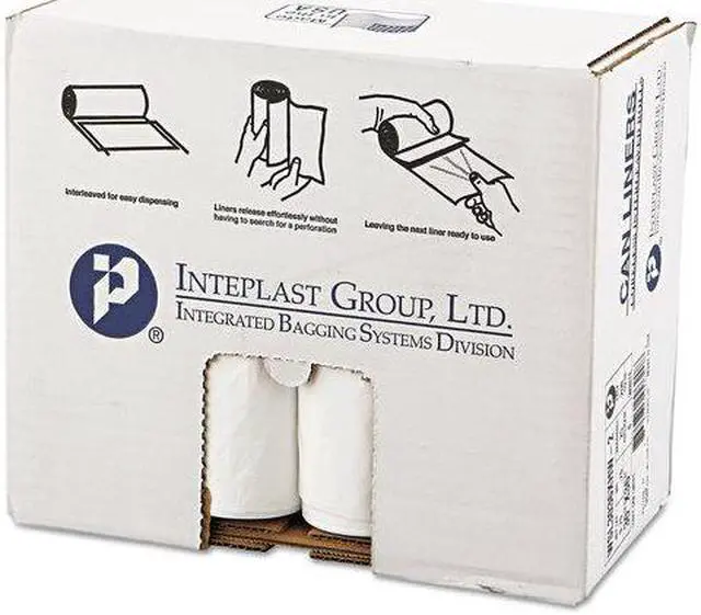Main image of Inteplast Group SL3036XHW2 Low-Density Can Liner, 30 x 36, 30gal, .7mil, White, 25/Roll, 8 Rolls/Carton, 1 Carton