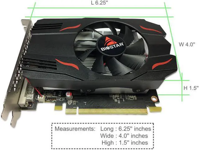 Alt view image 6 of 6 - Biostar Gaming Radeon RX 550 4GB GDDR5 128-Bit DirectX 12 PCI Express 3.0 DVI-D Dual Link, HDMI, DisplayPort