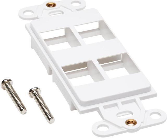Alt view image 5 of 12 - Tripp Lite series N042D-004V-WH Center Plate Insert, Decora Style - Vertical, 4 Ports, TAA