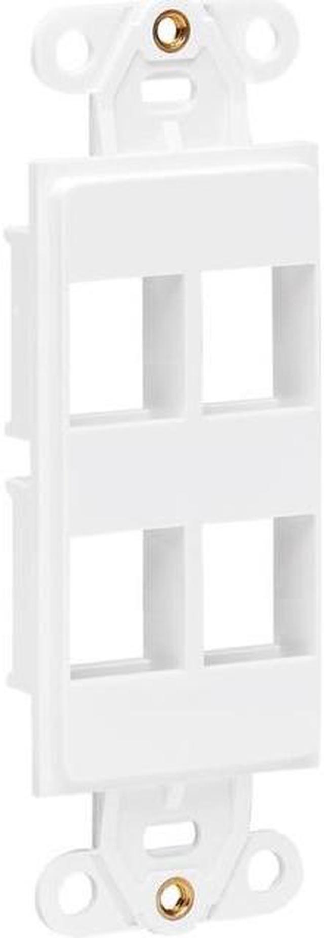 Main image of Tripp Lite series N042D-004V-WH Center Plate Insert, Decora Style - Vertical, 4 Ports, TAA