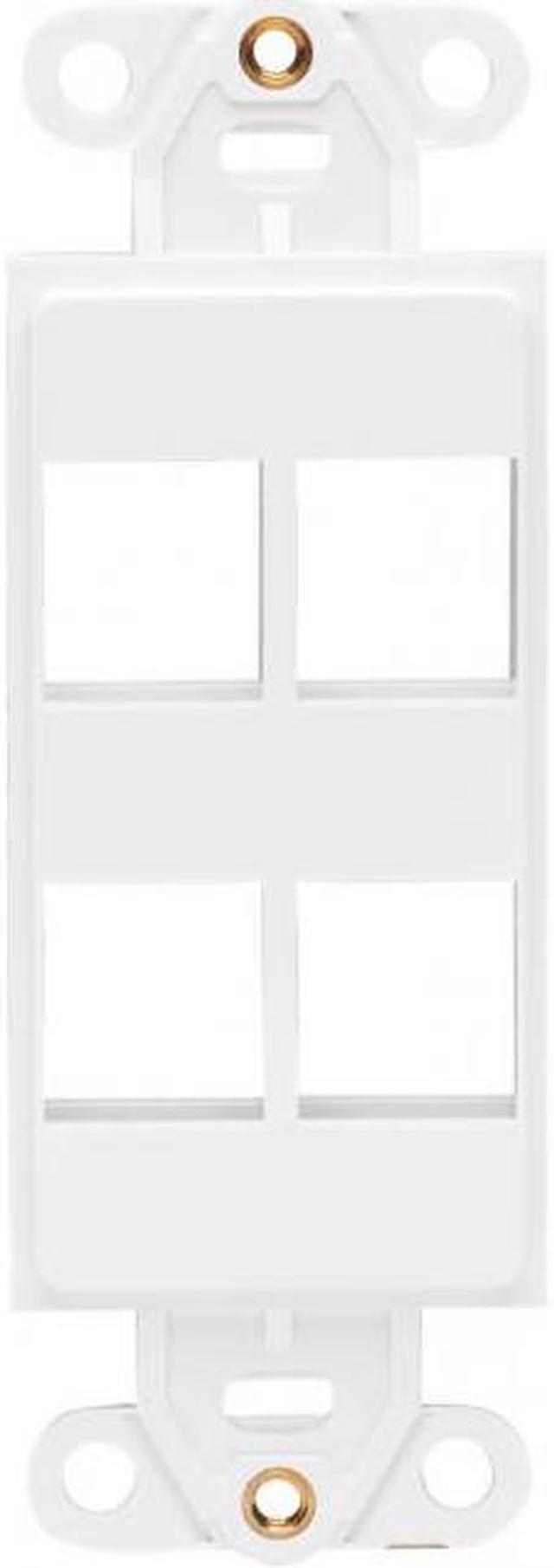 Alt view image 2 of 12 - Tripp Lite series N042D-004V-WH Center Plate Insert, Decora Style - Vertical, 4 Ports, TAA