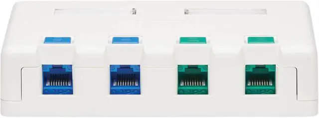 Alt view image 3 of 20 - Tripp Lite N082-004-WH Surface-Mount Box for Keystone Jacks - 4 Ports, White