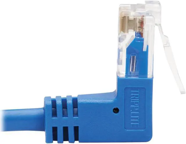 Alt view image 3 of 12 - TRIPP LITE N204-S01-BL-UD 1 ft. Cat 6 Blue Up/Down-Angle Cat6 Gigabit Molded Slim UTP Ethernet Cable (RJ45 Up-Angle M to RJ45 Down-Angle M)