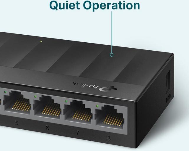 Alt view image 5 of 20 - TP-Link Litewave 8 Port Gigabit Ethernet Switch | Desktop Ethernet Splitter | Plastic Case | Unshielded Network Switch | Plug & Play | Fanless Quiet | Unmanaged (LS1008G)
