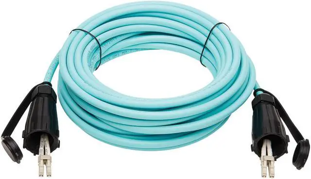 Alt view image 4 of 11 - Tripp Lite N820-10M-IND 10Gb Rigid Industrial Duplex Multimode 50/125 OM3 Fiber Patch Cable (LC/LC) - IP68, Aqua, 10 m (32.8 ft.)