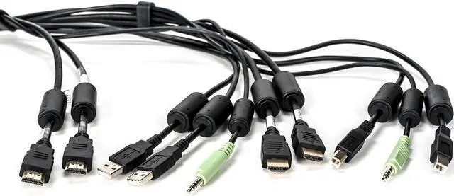 Alt view image 3 of 3 - Vertiv Avocent USB Keyboard and Mouse, Dual HDMI and Audio Cable, 6 ft. for Vertiv Avocent SV and SC Series Switches