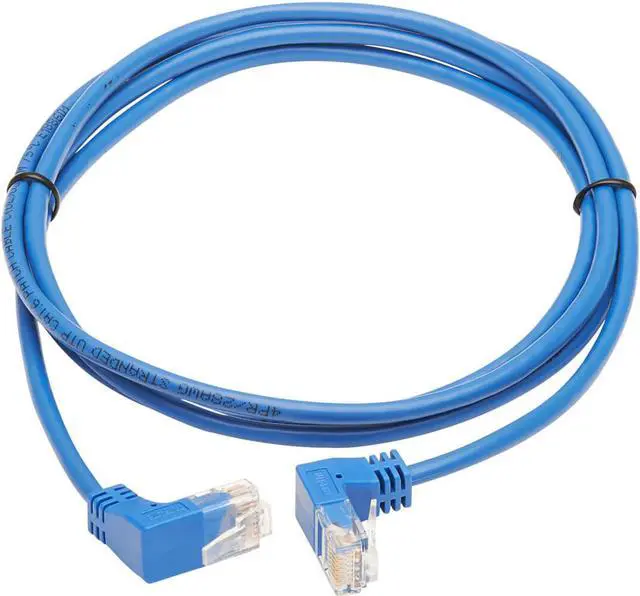 Main image of TRIPP LITE N204-S07-BL-UD 7 ft. Cat 6 Blue Up/Down-Angle Gigabit Molded Slim UTP Ethernet Cable (RJ45 Up-Angle M to RJ45 Down-Angle M)