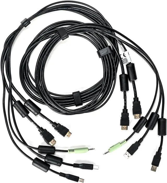 Alt view image 2 of 3 - Vertiv Avocent USB Keyboard and Mouse, Dual HDMI and Audio Cable, 6 ft. for Vertiv Avocent SV and SC Series Switches