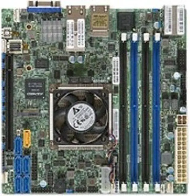 Alt view image 3 of 6 - Supermicro X10SDV-TLN4F Server Motherboard - Intel Chipset - Socket BGA-1667 - Intel Xeon D-1540 Octa-core (8 Core) 2 GHz - 1 x Bulk packaging -