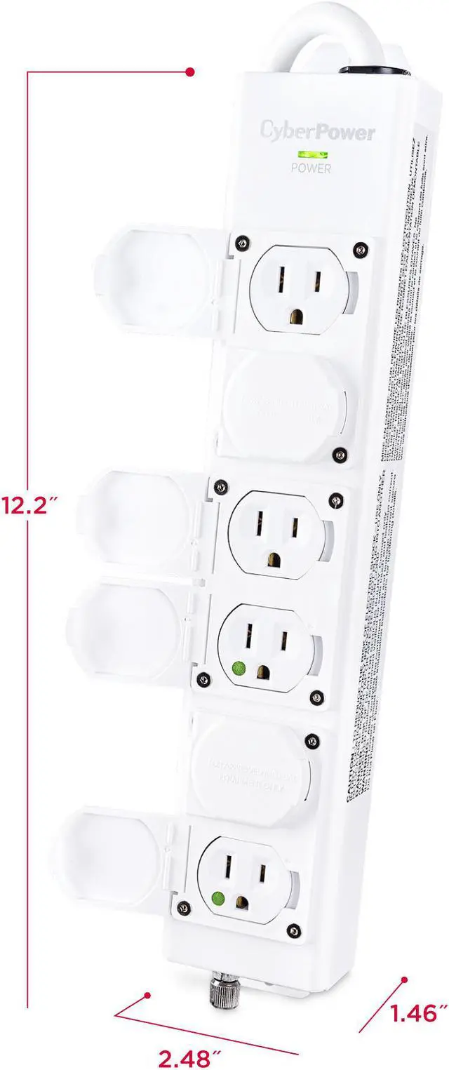 Alt view image 3 of 9 - CyberPower MPV615P Power Strips 6 Outlet Power Strip