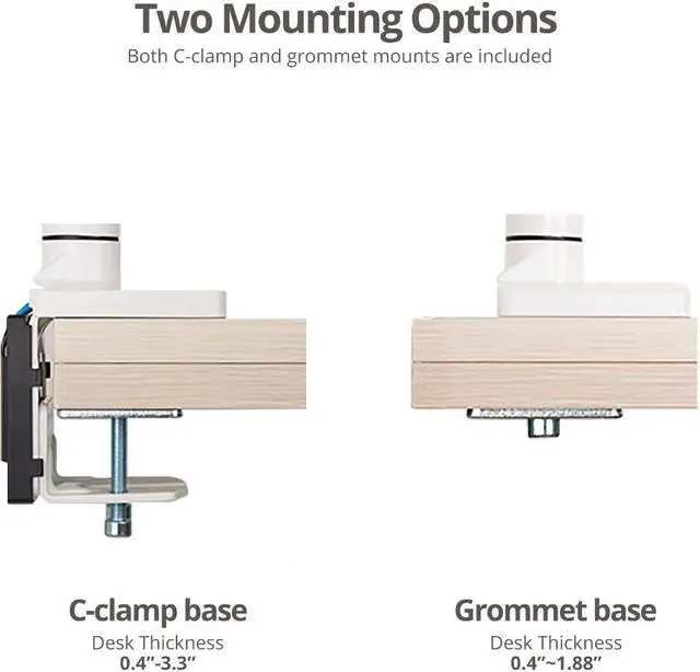 Alt view image 7 of 20 - Siig Dual Monitor Aluminum Heavy Duty Desk Mount With Usb And Audio Ports- 17" to 35", VESA 75x75, 100x100, Quick Access USB 3.0 & Audio Port