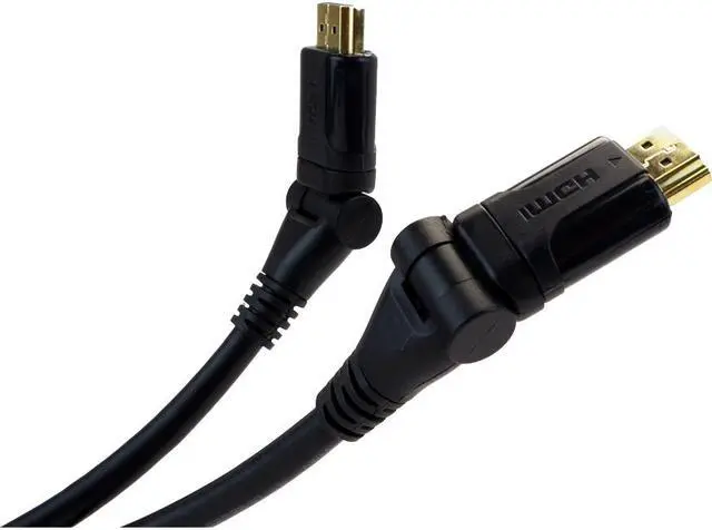 Alt view image 8 of 9 - VisionTek 900811 3 ft. Black HDMI Pivot Cable 3 ft (M/M) Male to Male