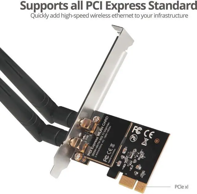 Alt view image 7 of 8 - SIIG Wireless 2T2R Dual Band WiFi Ethernet PCIe Card AC1200 LB-WR0011-S1