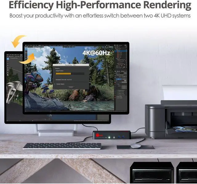 Alt view image 3 of 14 - SIIG CE-DP0F11-S1 2-Port DisplayPort 1.2 4K 60Hz KVM Switch with USB 3.0