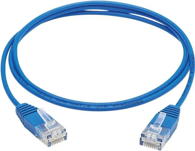 Alt view image 3 of 13 - Tripp Lite Cat6 Gigabit Molded Ultra-Slim Utp Ethernet Cable (Rj45 M/M) Blue 3 Ft.