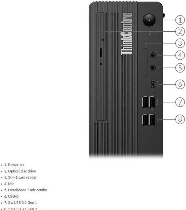 Alt view image 6 of 20 - Lenovo ThinkCentre M80s 11CU000HUS SFF Desktop Computer i5-10500 8GB 256GB SSD