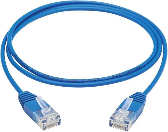 Alt view image 3 of 9 - Tripp Lite Cat6a 10G Certified Molded Ultra-Slim Utp Ethernet Cable (Rj45 M/M) Blue 3 Ft.