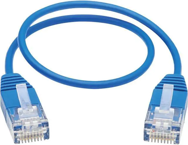 Alt view image 3 of 11 - Tripp Lite Cat6 Gigabit Molded Ultra-Slim Utp Ethernet Cable (Rj45 M/M) Blue 1 Ft.