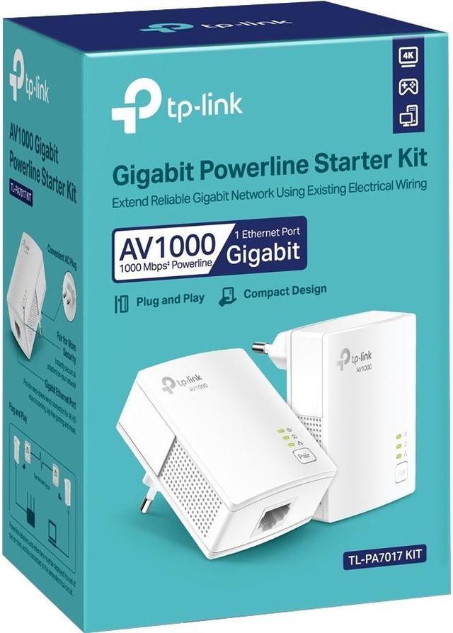 Alt view image 13 of 20 - TP-Link AV1000 Powerline Starter Kit (TL-PA7017 KIT) - Gigabit Port, Plug&Play, Ethernet Over Power, Nano Size, Ideal for Smart TV, Online Gaming, Wired Connection Only