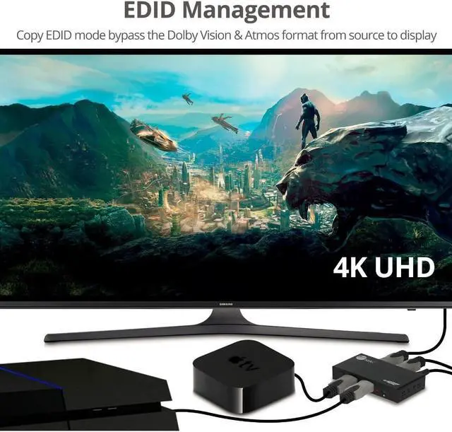 Alt view image 7 of 10 - Siig 2 Port Hdmi 2.0 4K Hdr Splitter / Switcher