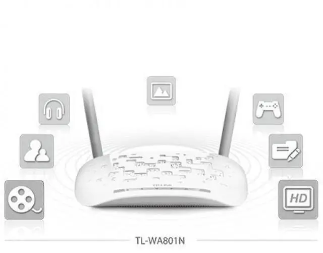 Alt view image 5 of 19 - TP-Link WiFi Access Point TL-WA801N, 2.4Ghz 300Mbps, Supports Multi-SSID/Client/Bridge/Range Extender, 2 Fixed Antennas, Passive PoE Injector Included