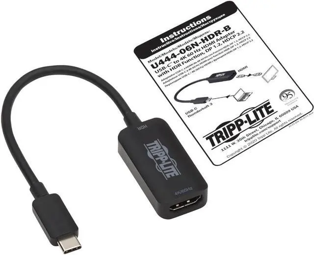 Alt view image 5 of 20 - Tripp Lite U444-06N-HDR-B HDMI/USB-C Audio/Video Adapter U44406NHDRB